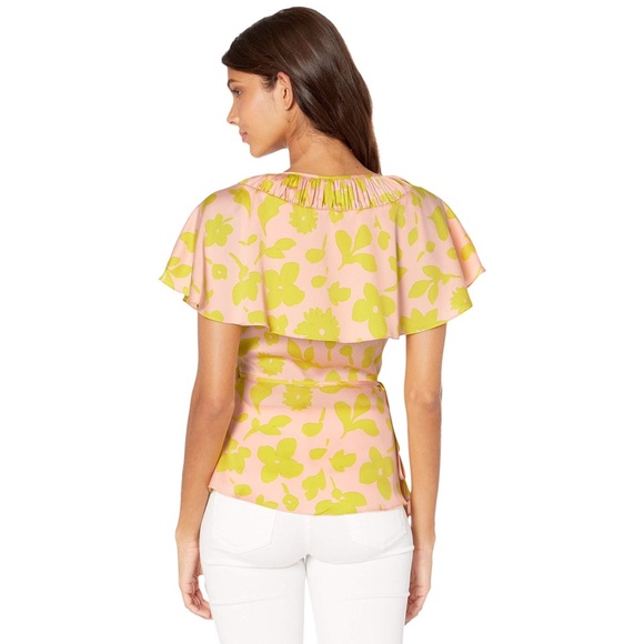 Kate spade Splash Ruffle Wrap Top Blouse Size 4 - Picture 3 of 7
